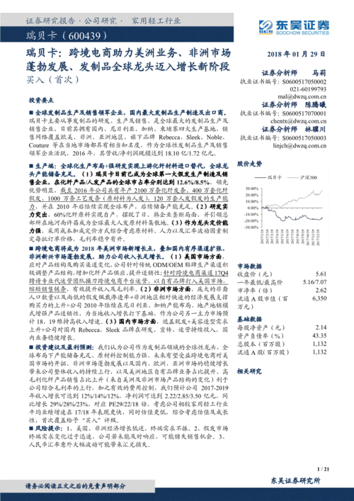 瑞貝卡(600439): 全球發制品龍頭，跨境電商與非洲市場雙輪驅動，邁入增長新階段